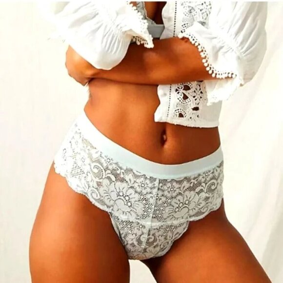 NWT $34 HAH Spin Me Lace Panty Something Blue Bridal Wedding Coquette SMALL - Picture 1 of 5